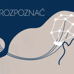 Grafika ilustruje rozpoznawanie padaczki poprzez analizę zmian napadowych w EEG. Widoczne są elektrody podłączone do mózgu.