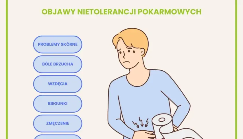Objawy nietolerancji pokarmowych: problemy skórne, bóle brzucha, wzdęcia, biegunki, zmęczenie, zaparcia. Dowiedz się, jak sprawdzić nietolerancje pokarmowe.